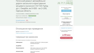 На Одещині планують відремонтувати дорогу до села за майже 27 млн грн На Одещині планують відремонтувати дорогу до села за майже 27 млн грн