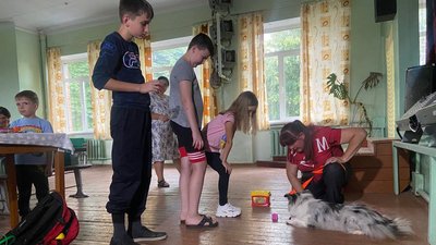 У Полтаві влаштували заняття з собакою У Полтаві влаштували заняття з собакою
