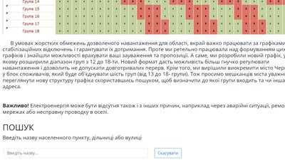 У Чернівецькій області змінили графіки вимкнення світла — кількість груп збільшили У Чернівецькій області змінили графіки вимкнення світла — кількість груп збільшили