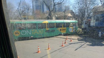 В Одесі трамвай зійшов з рейок