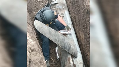 На місці знешкодження залишків ракети На місці знешкодження залишків ракети