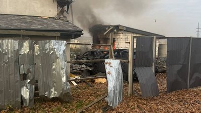 Пожежа внаслідок російських ударів у Малоданилівській громаді