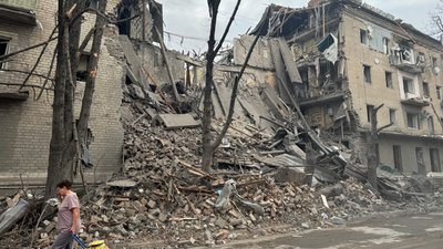 Наслідки удару по центру Слов'янська