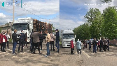 У селі на Рівненщині люди обурились вантажівкам та перекрили дорогу