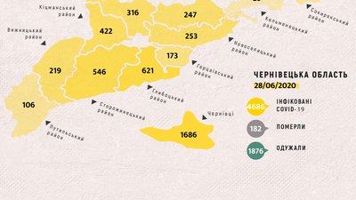 СOVID-19 на Буковині: з яких районів інфіковані СOVID-19 на Буковині: з яких районів інфіковані