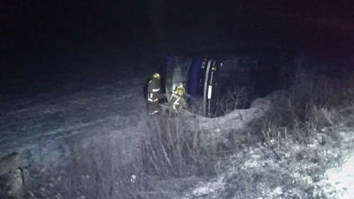 На Кіровоградщині перекинувся рейсовий автобус. Травмувалися четверо пасажирів