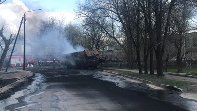 У Рубіжному на території військової частини сталася пожежа. ОНОВЛЕНО