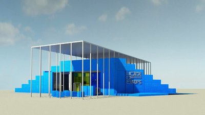 У Миколаєві на Соборній площі розпочали монтаж мобільного павільйону House of Europe У Миколаєві на Соборній площі розпочали монтаж мобільного павільйону House of Europe