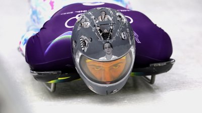 Владислав Гераскевич у "шоломі пам'яті" на Олімпіаді-2026