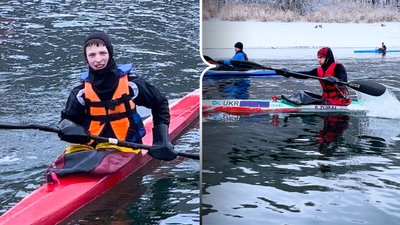 Як спортсмени тренуються на відкритій воді взимку у Новодністровську
