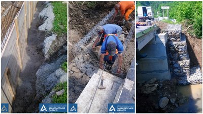 На Закарпатті ремонтують два аварійні мости на дорозі Перечин — Свалява