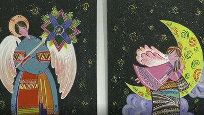 Картини, ляльки, витинанки, кераміка, різдвяний декор: у Херсоні відкрилась виставка "Місяцелік" Картини, ляльки, витинанки, кераміка, різдвяний декор: у Херсоні відкрилась виставка "Місяцелік"