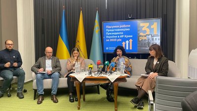 Таміла Ташева на пресконференції Представництва президента України в АРК