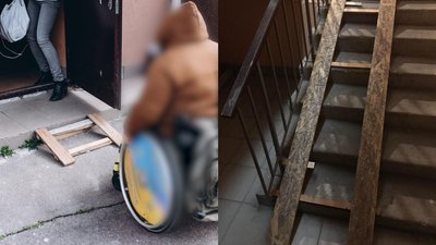 Жінка на візку не залишила байдужим: як рівнянин робив пандус у чужий під’їзд Жінка на візку не залишила байдужим: як рівнянин робив пандус у чужий під’їзд
