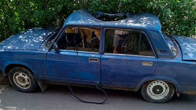 Удар дроном по авто у Костянтинівці Донецької області