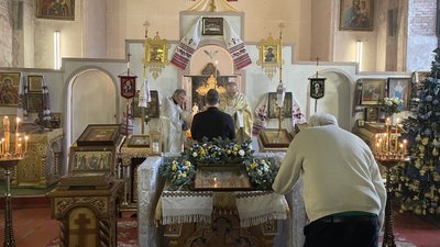Літургія напередодні Різдва у храмі Іоана Богослова Православної Церкви України, Харків, 24 грудня 2023 року