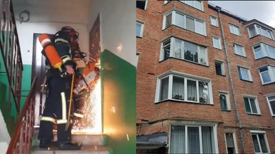 Врятували сплячого: у Рівному зрізали двері до квартири, де сталась пожежа