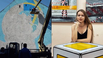 На Закарпатті художниця з Харкова створює патріотичний мурал