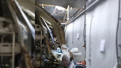Руйнування в цеху на підприємстві у селі Чайкине на Чернігівщині внаслідок атаки РФ