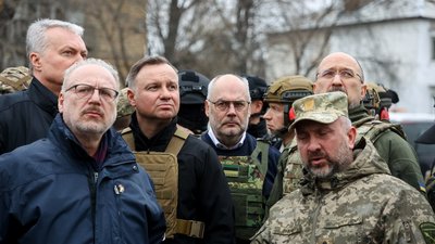 Президенти Польщі та країн Балтії відвідали зруйновану Бородянку