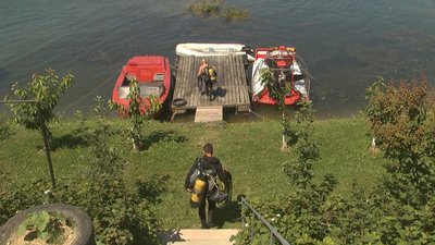 Вага спорядження водолаза-рятуальника до 40 кг. Фото: Суспільне. Поділля. Вага спорядження водолаза-рятуальника до 40 кг. Фото: Суспільне. Поділля.
