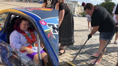 Alyona Alyona відмиває Софійську площу після дрифту на авто
