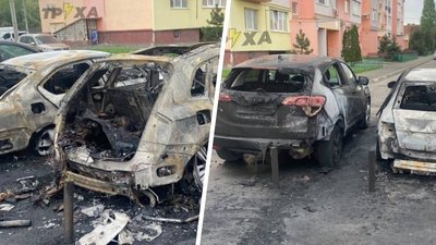 Вночі у Харкові згоріли два легковики, які були припарковані біля житлового комплексу Вночі у Харкові згоріли два легковики, які були припарковані біля житлового комплексу