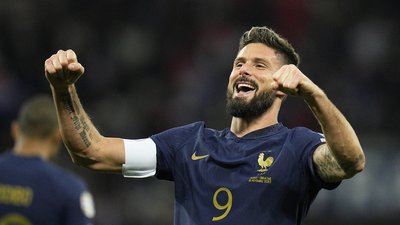 Олів'є Жиру, форвард збірної Франції, у відборі Євро-2024 з футболу.