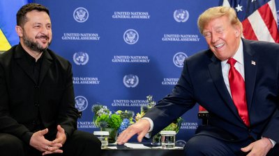 Президент Зеленський під час зустрічі з Трампом