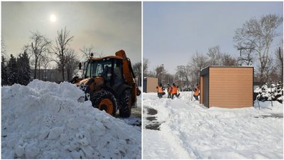 "А сніг все йде". Комунальники не встигають прибирати кучугури з вулиць Маріуполя