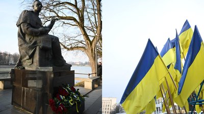 День соборності в Ужгороді: до памʼятника Августину Волошину поклали квіти День соборності в Ужгороді: до памʼятника Августину Волошину поклали квіти