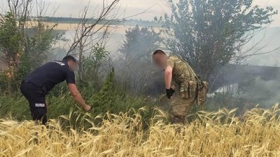 На Херсонщині через обстріли військ РФ сталася пожежа. Її загасили. Врятували 40 гектарів зернових
