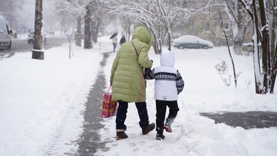 Містяни у засніженому Миколаєві Містяни у засніженому Миколаєві