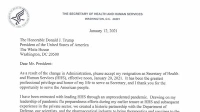 Глава МОЗ США подав у відставку і Про що він просив Трампа Глава МОЗ США подав у відставку і Про що він просив Трампа