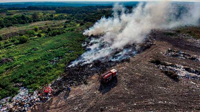 На Черкащині зайнялися пожежі на двох сміттєзвалищах