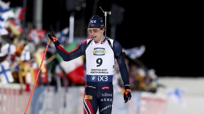 Штурла Легрейд, норвезький біатлоніст — переможець масстарту Кубка світу в Контіолахті