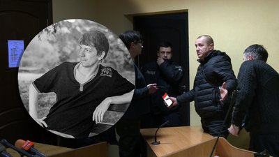 Валерій Мартинюк та обвинувачений Едуард Голюх