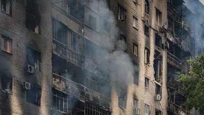 Наслідки атаки російських безпілотників  у Херсоні