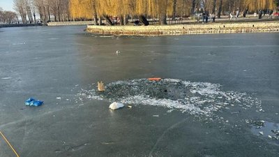 лід, крила, провалилися під лід