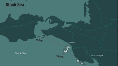Чорне море, карта, витік нафтопродуктів, забруднення