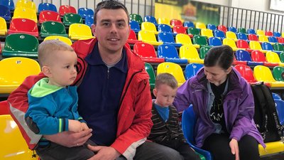 Учасник заходу тернополянин Остап Гладкий з сім'єю