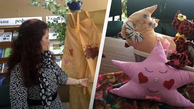 Житомирянка Людмила Столярчук презентувала свої вироби на першій персональній виставці у бібліотеці