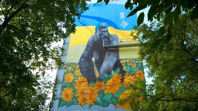Мурал, який створюють у Вінниці, на честь загиблого оборонця Максима Несеверенка Мурал, який створюють у Вінниці, на честь загиблого оборонця Максима Несеверенка