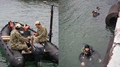 Водолази США та України обстежують акваторію порту біля пункту базування ВМС на Одещині