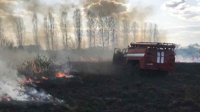 У Сумах на озері Чеха горіла суха трава — ДСНС У Сумах на озері Чеха горіла суха трава — ДСНС