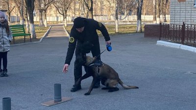 Кінологи розказали херсонським школярам як працюють зі службовими собаками Кінологи розказали херсонським школярам як працюють зі службовими собаками
