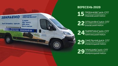 Графік обласного екобусу на вересень Графік обласного екобусу на вересень