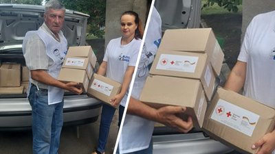 Червоний Хрест з'ясовує, чому гуманітарну допомогу роздавали люди в футболках "Блоку Кернеса"