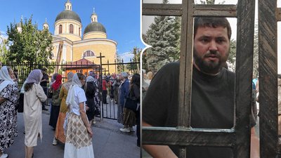 Віряни біля Кафедрального храму у Чернівцях