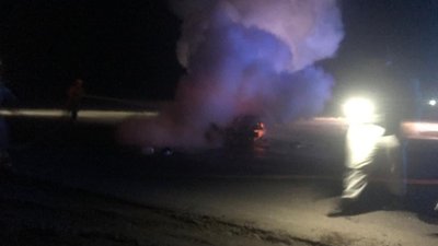 На Херсонщині загорівся автомобілів після зіткнення На Херсонщині загорівся автомобілів після зіткнення